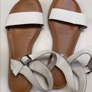 white sandals